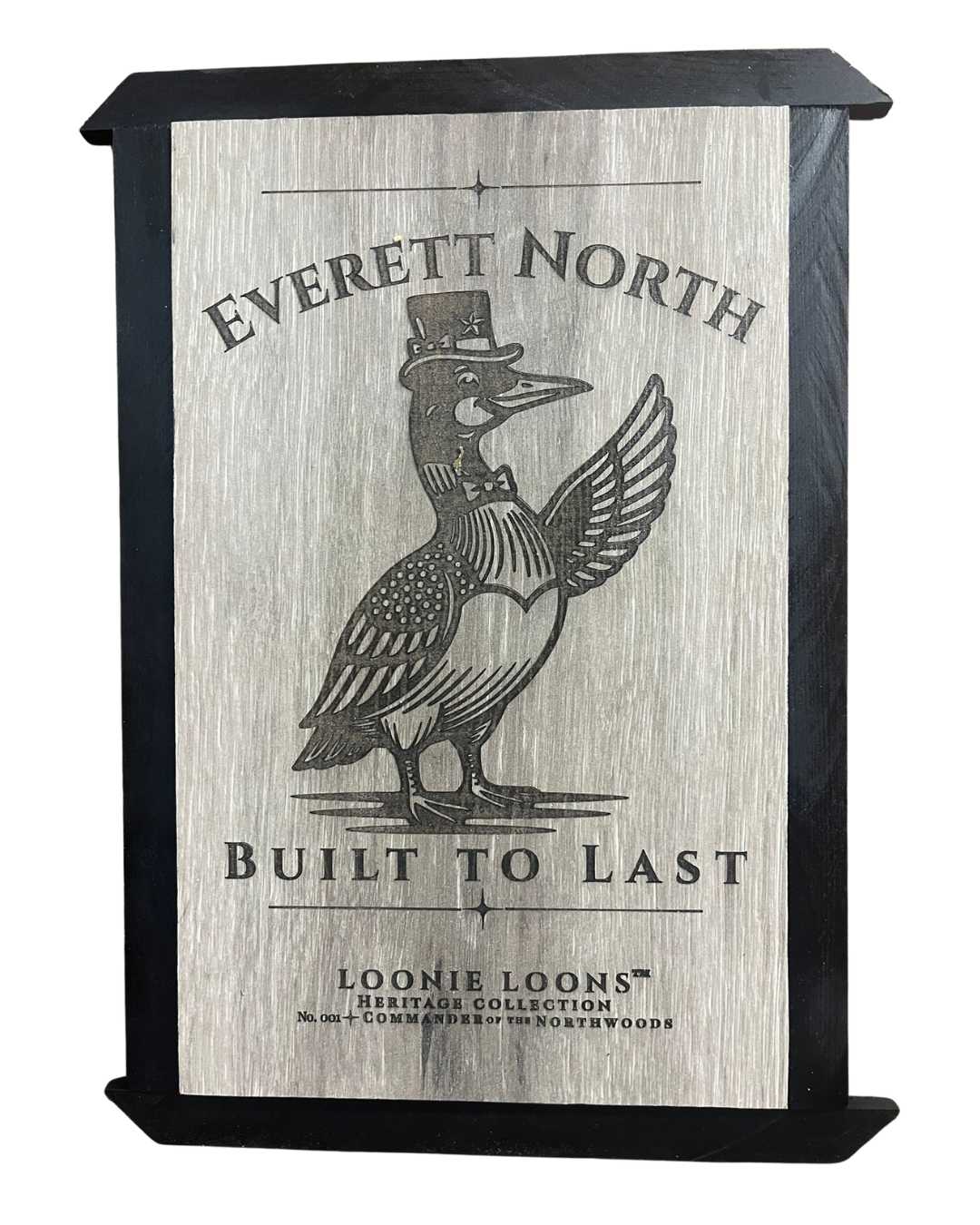 Northwoods Cabin Wall Art – Everett North Loon Sign | Rustic Lake House Decor | Loonie Loons™ Heritage Collection No. 001