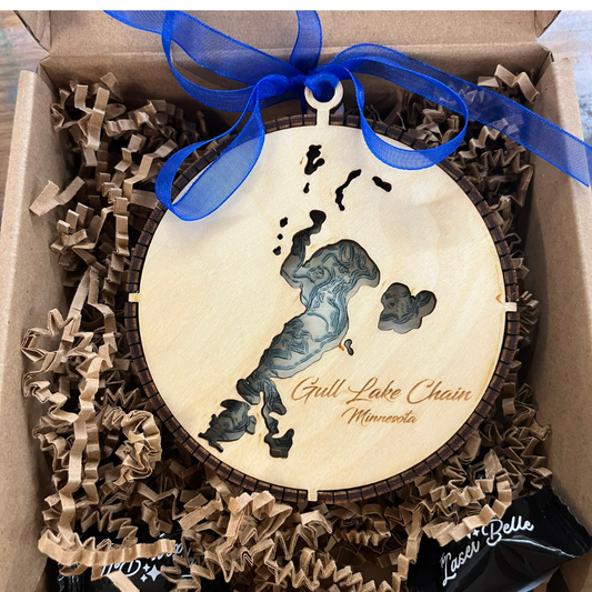 Gull Lake Chain Minnesota Ornament Layered Wood Keepsake