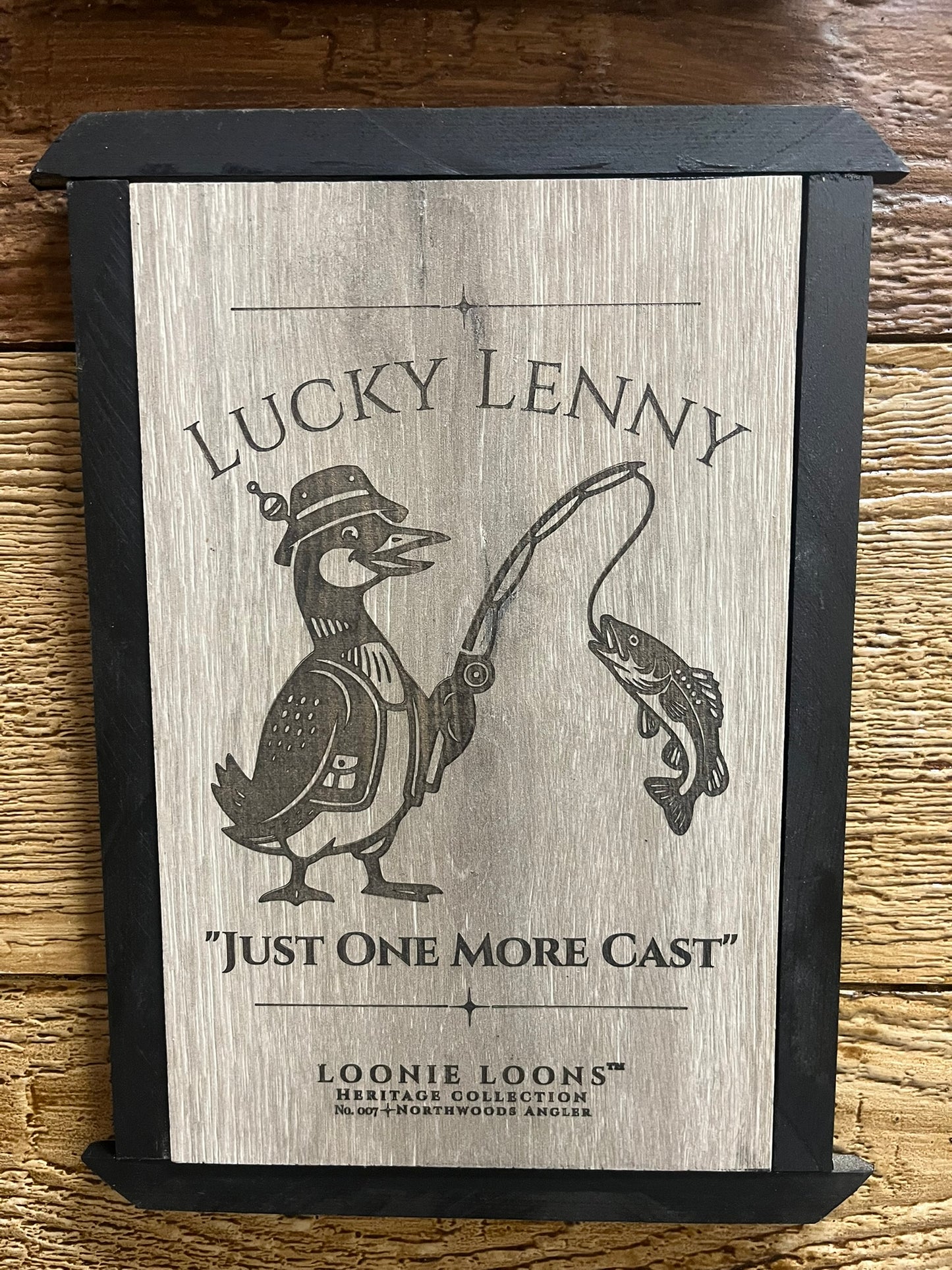 Northwoods Cabin Wall Art – Lucky Lenny Loon Sign | Rustic Lake House Decor | Loonie Loons™ Heritage Collection