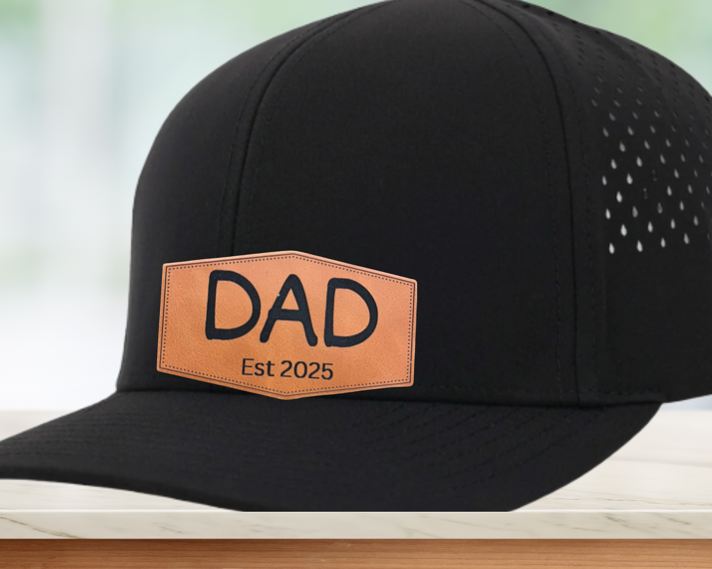 Personalized Dad Trucker Hat Leather Patch Cap Gift, Custom Fathers Day Gift, Leather Patch Cap for Dad, New Dad Gift, Gift for Husband, Dad Birthday Gift,Papa Cap