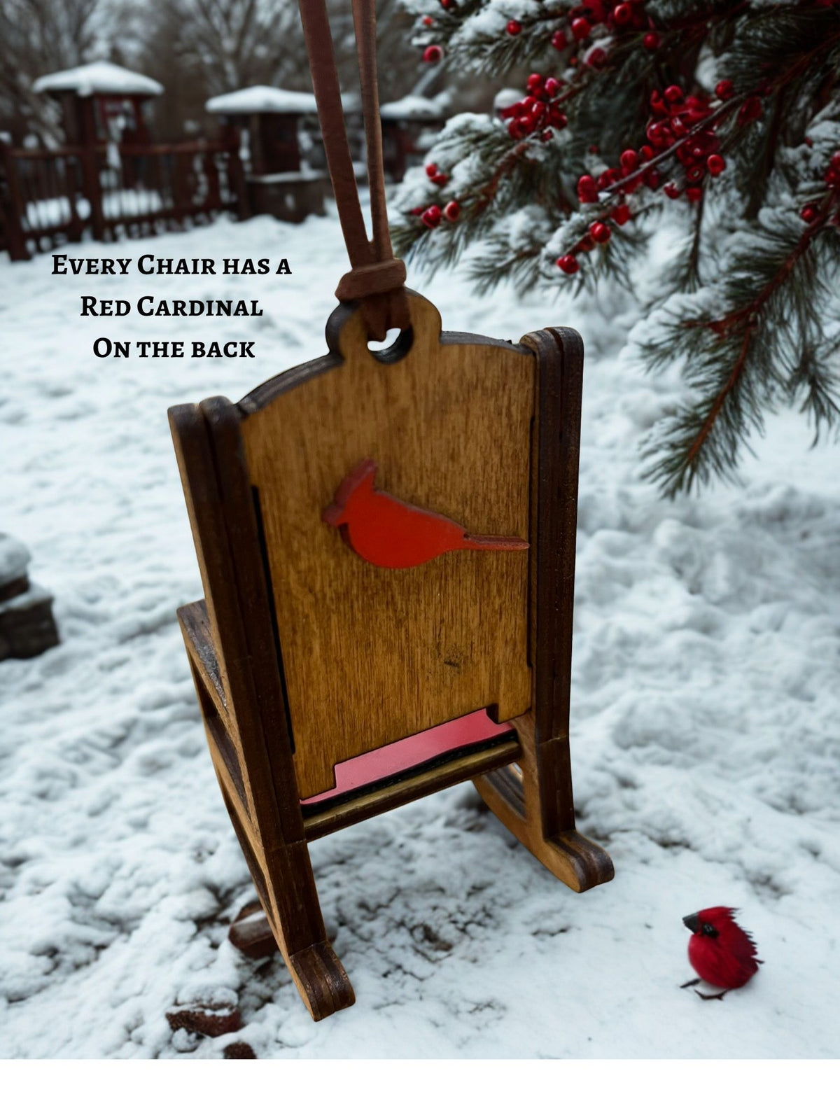 Christmas in Heaven Memorial Rocking Chair Ornament - Personalized Keepsake