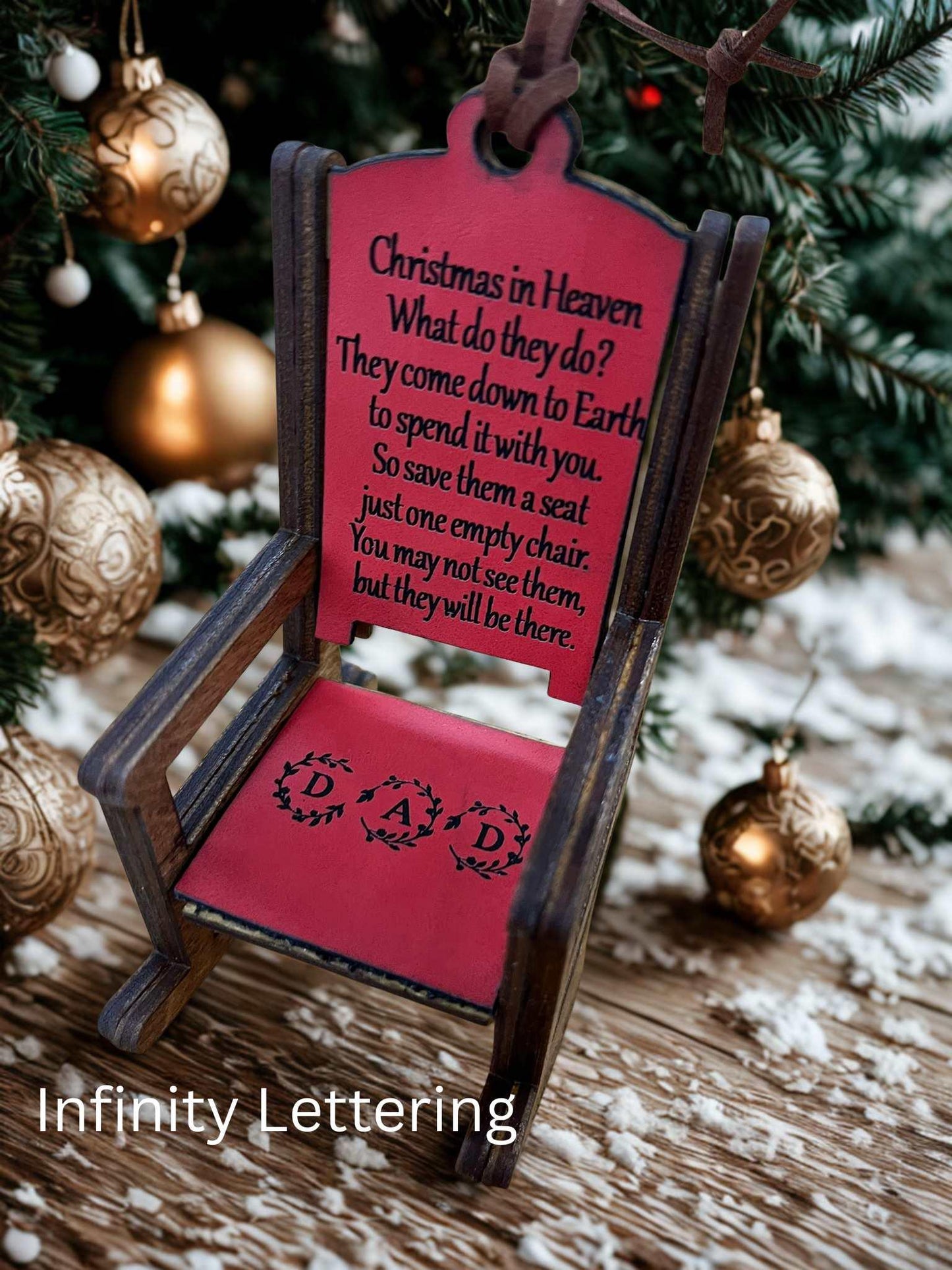 Christmas In Heaven Memorial Rocking Chair Ornament Personalized Keepsake