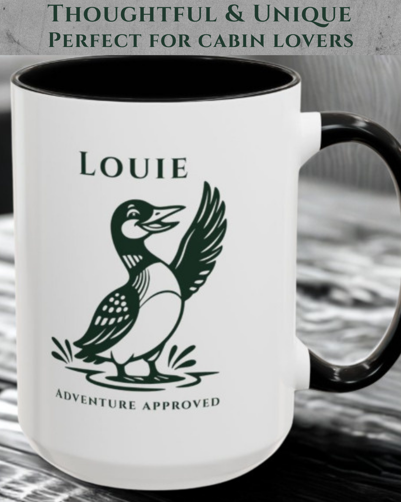 Louie™ Loon Coffee Mug | Loonie Loons™ Heritage Collection | Northwoods Cabin Mug | Adventure Approved Lake House Gift