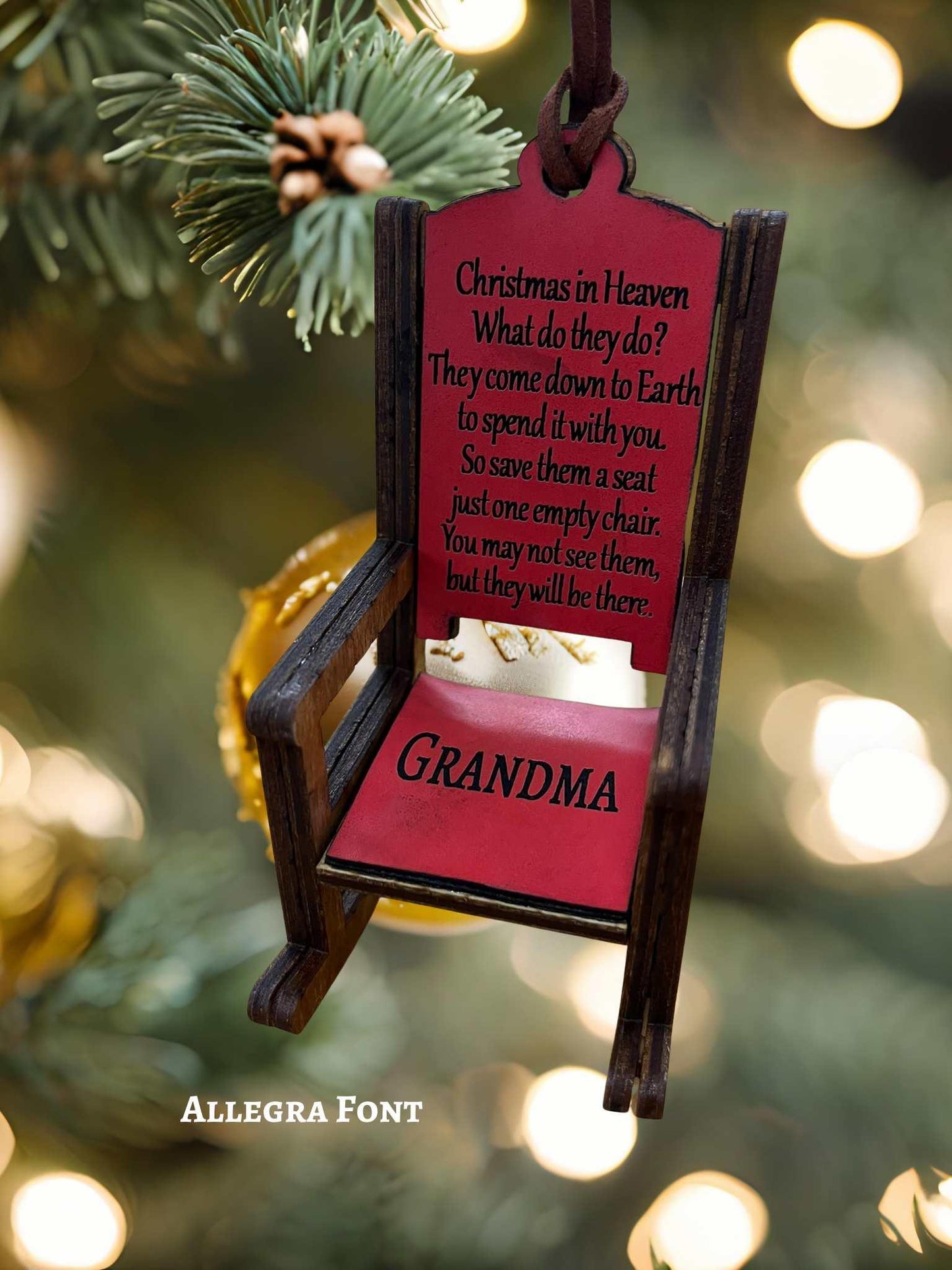 Christmas In Heaven Memorial Rocking Chair Ornament Personalized Keepsake