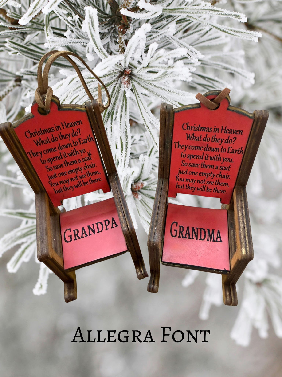 Christmas in Heaven Memorial Rocking Chair Ornament - Personalized Keepsake