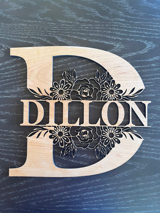 Personalized Wood Monogram Sign for Custom Family Decor