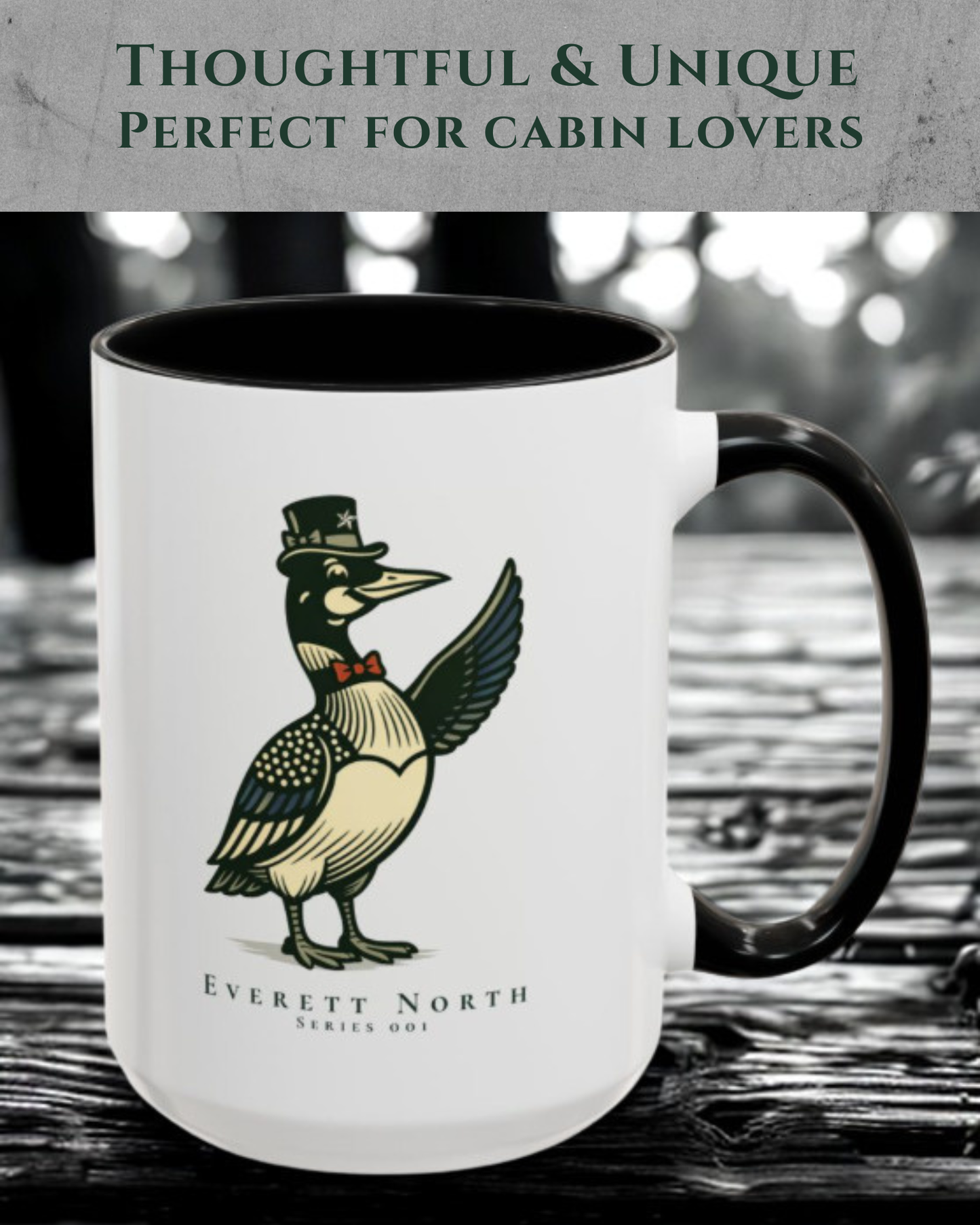 Everett North Mug – Loonie Loons™ Heritage Collection – Commander of the Northwoods Coffee Mug