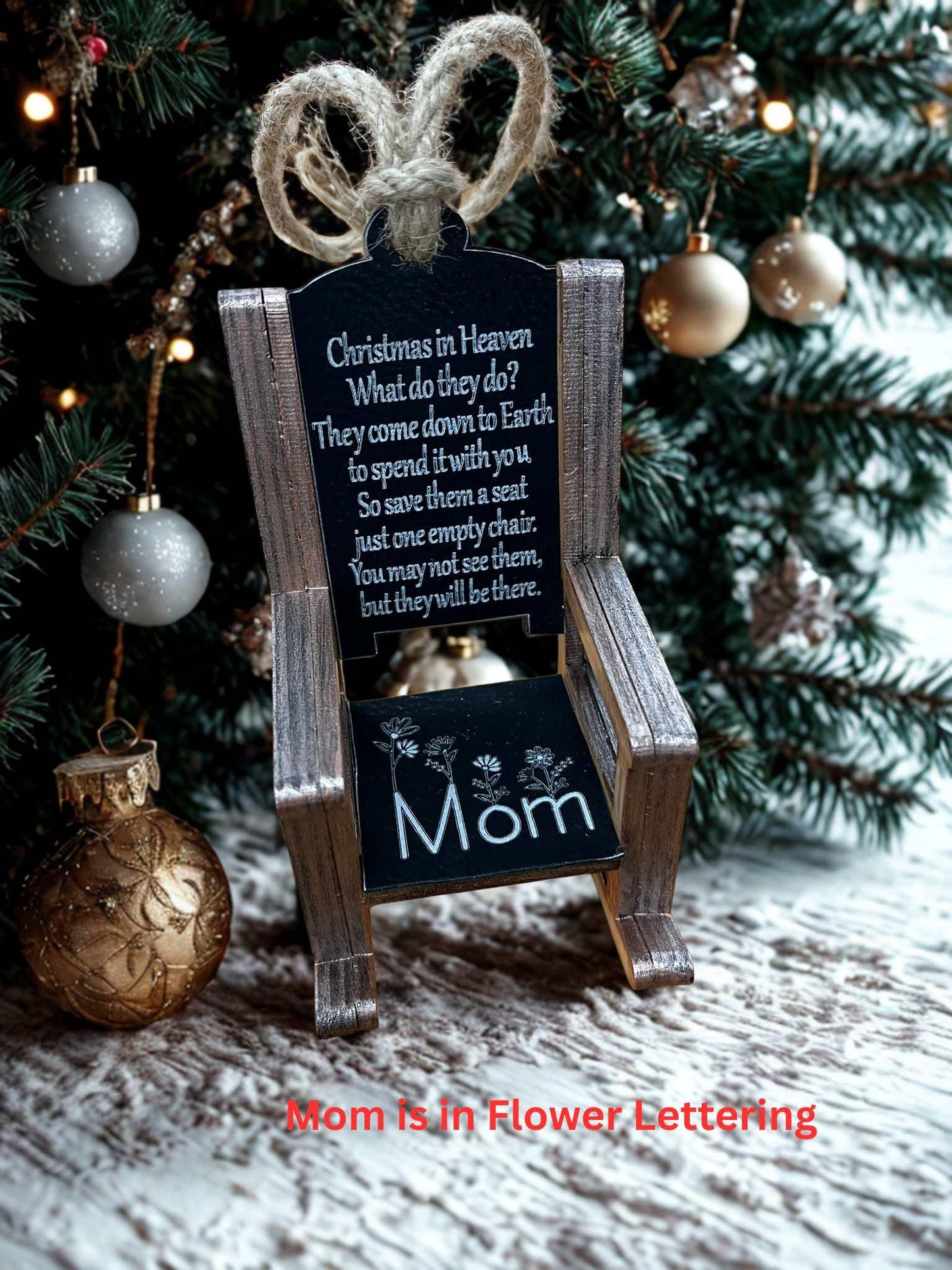 Christmas In Heaven Memorial Rocking Chair Ornament Personalized Keepsake