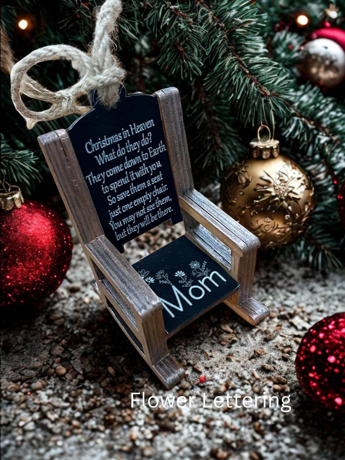 Christmas In Heaven Memorial Rocking Chair Ornament Personalized Keepsake