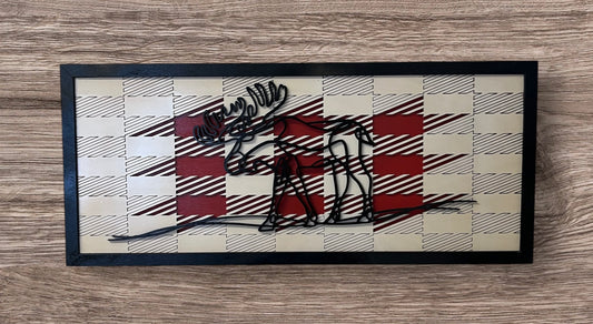 Moose Line Art Rustic Geometric Wall Decor for Northwoods Style