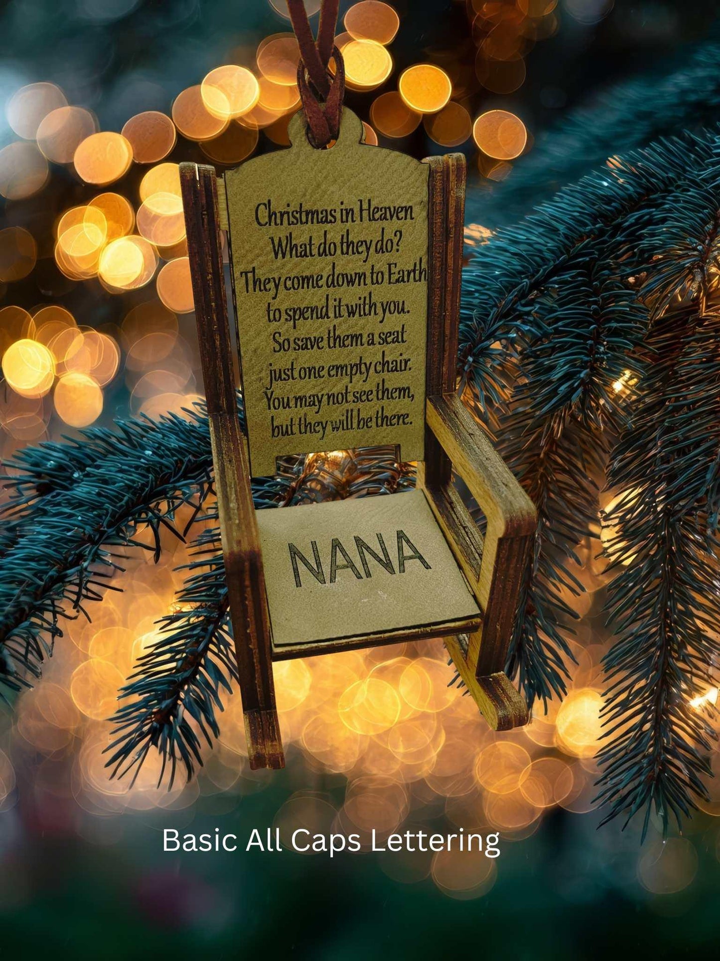 Christmas In Heaven Memorial Rocking Chair Ornament Personalized Keepsake