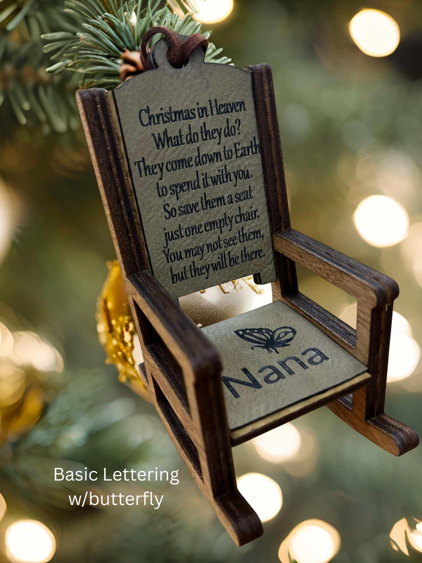 Christmas In Heaven Memorial Rocking Chair Ornament Personalized Keepsake