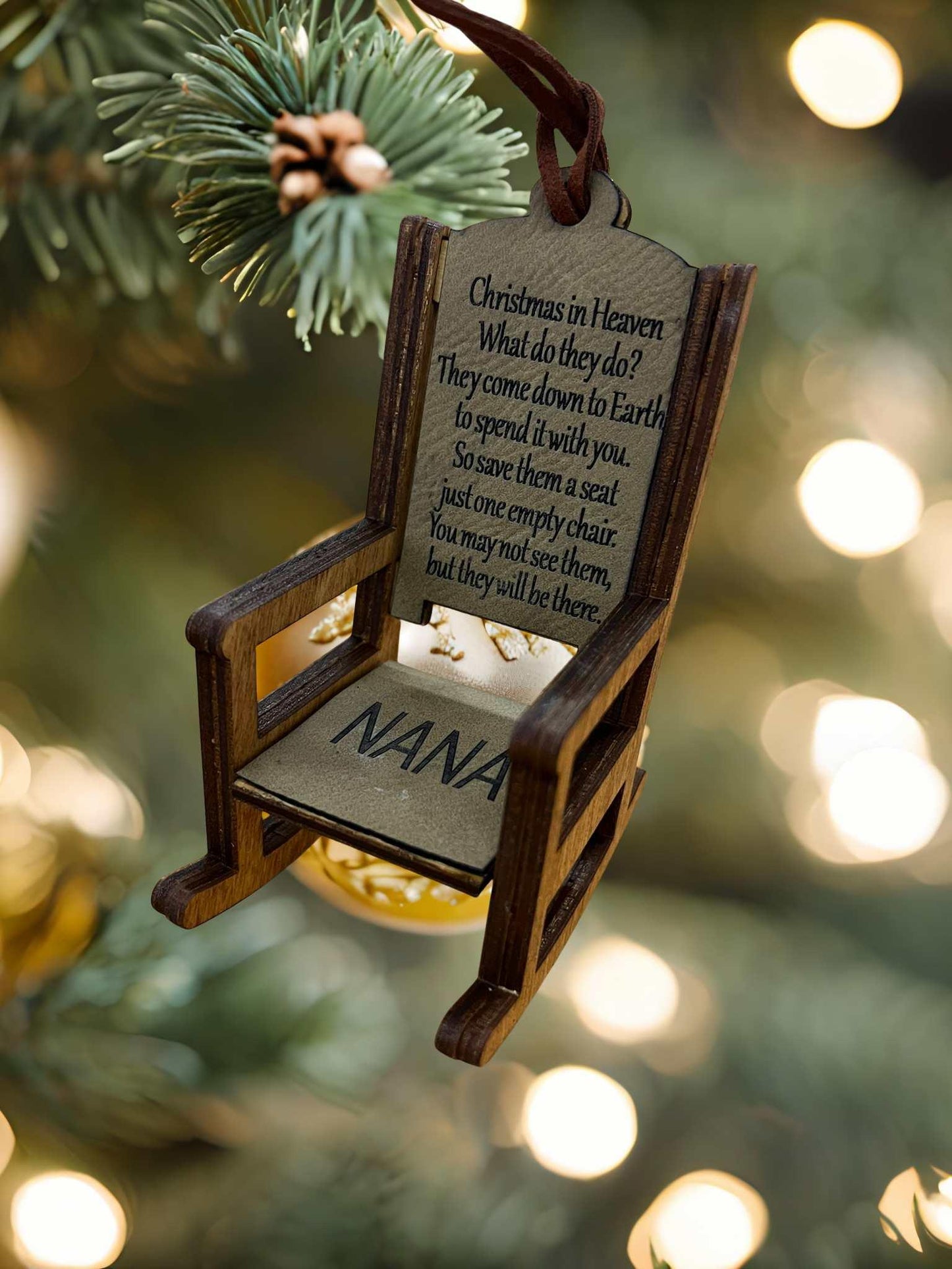 Christmas In Heaven Memorial Rocking Chair Ornament Personalized Keepsake