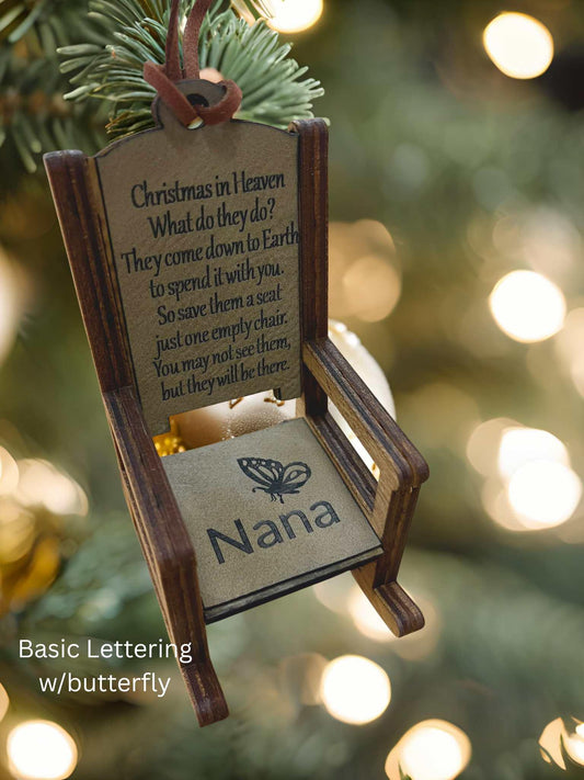 Christmas In Heaven Memorial Rocking Chair Ornament Personalized Keepsake