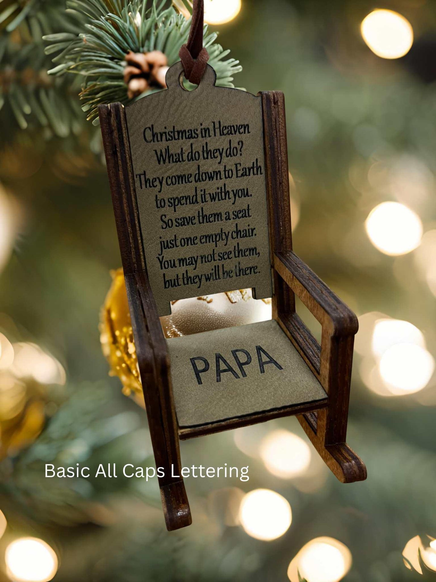 Christmas In Heaven Memorial Rocking Chair Ornament Personalized Keepsake