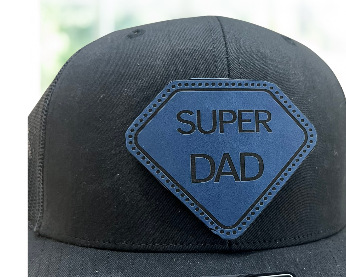 Personalized Dad Trucker Hat Leather Patch Cap Gift, Custom Fathers Day Gift, Leather Patch Cap for Dad, New Dad Gift, Gift for Husband, Dad Birthday Gift,Papa Cap